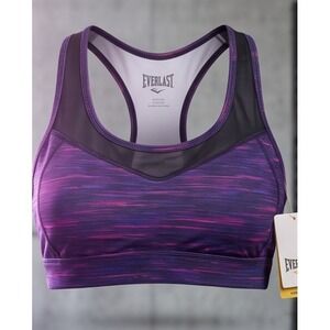 Everlast Sport Womens XL Purple Space Dye Mesh Racerback Sports Bra NWT